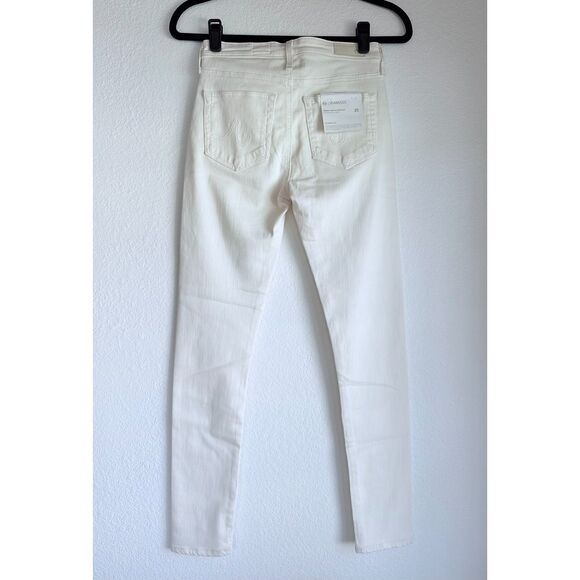 NWT AG Jeans Farrah Ankle Seamless Mid Rise Skinny Ankle Jeans in Ivory Dust 25 - Picture 8 of 16